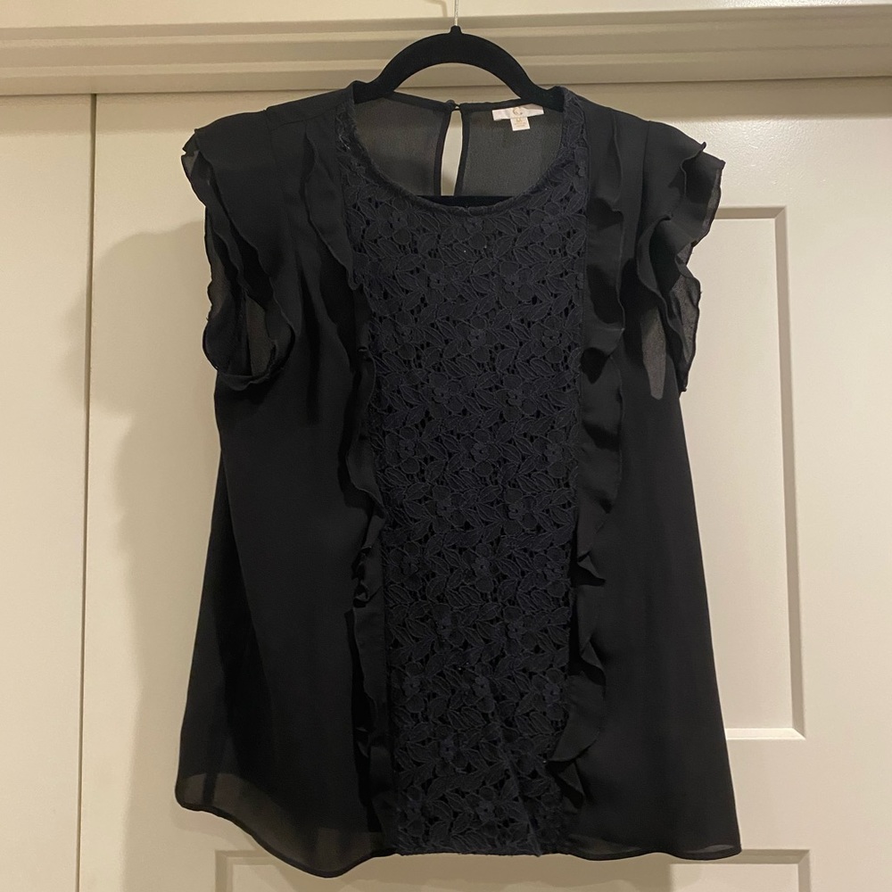 Black lace work shirt